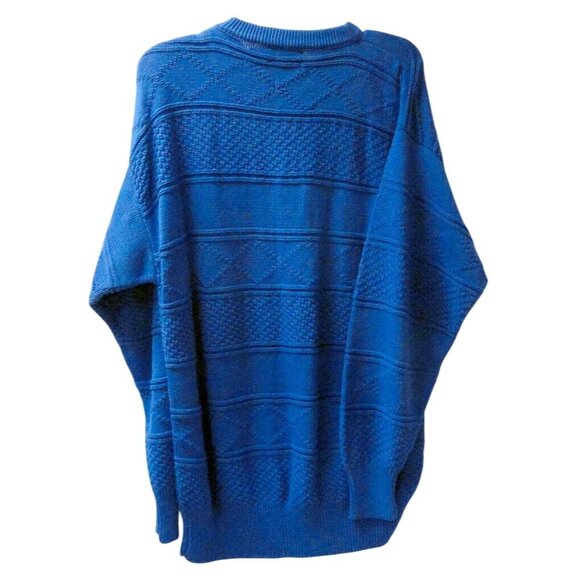 PGA Tour Size Regular M Mens Sweater Blue Acrylic Golf Style Textured Knit - Picture 4 of 4